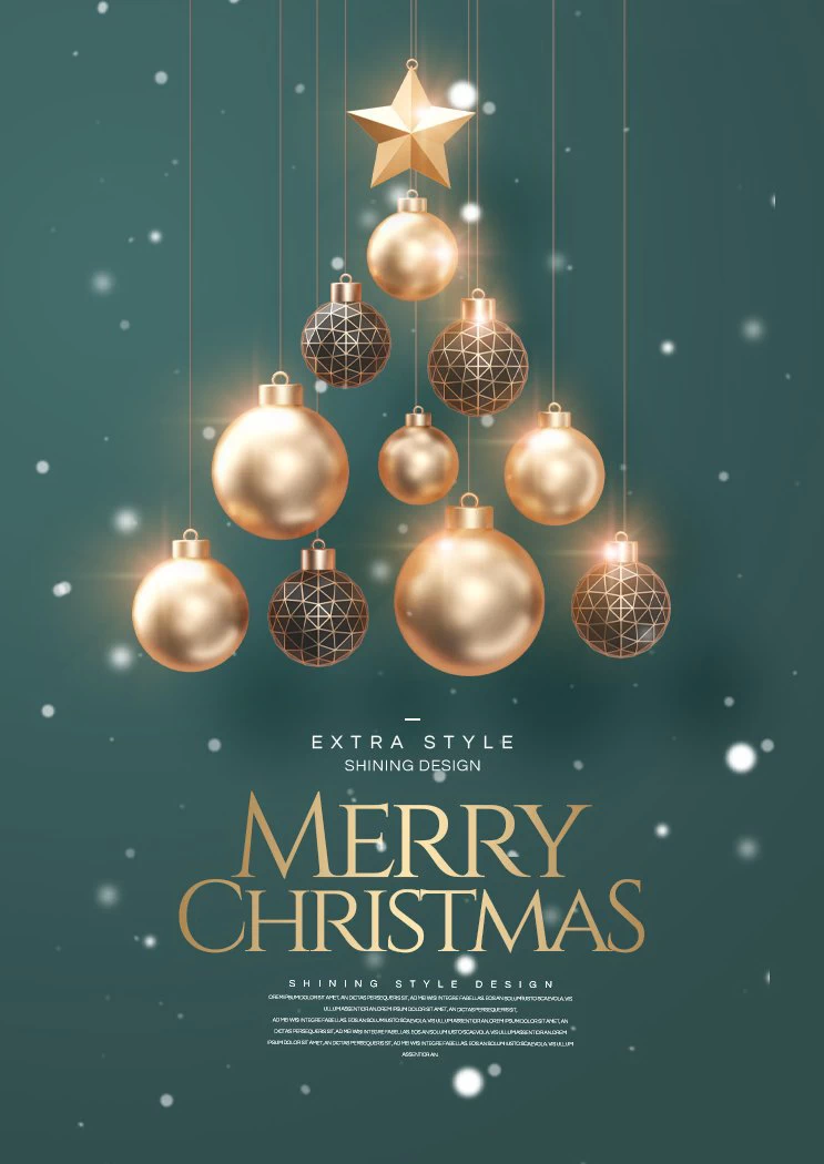 圣诞节圣诞树圣诞老人闪亮装饰电商促销折扣海报PSD模板AI素材【187】